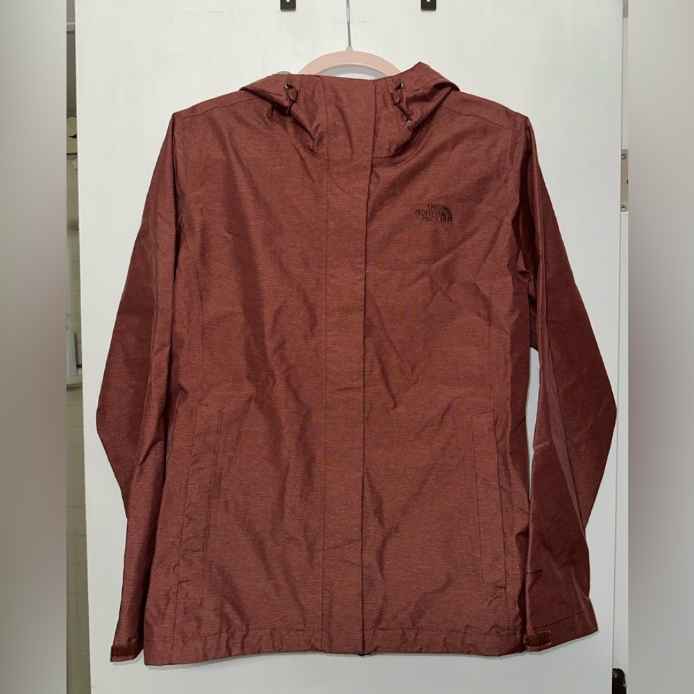 The North Face Women's Heather Red-Brown Maroon Rain Jacket - size L